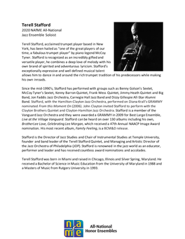 Terell Stafford 2020 Nafme All-National Jazz Ensemble Soloist