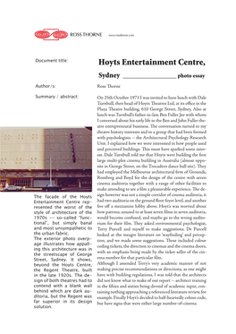 Hoyts Entertainment Centre