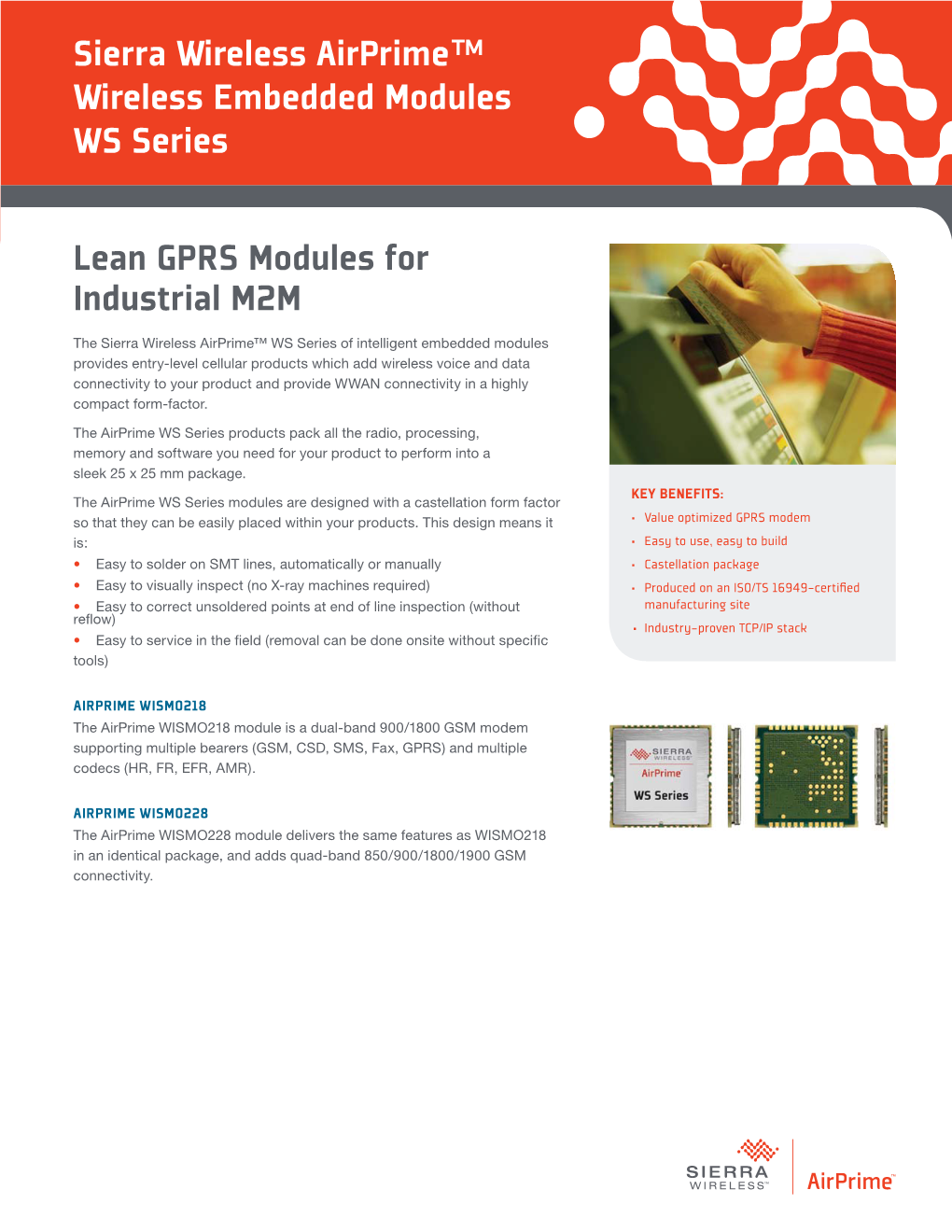 Lean GPRS Modules for Industrial M2M Sierra Wireless Airprime