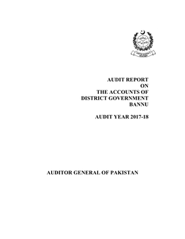 Audit Report on the Accounts of District Government Bannu