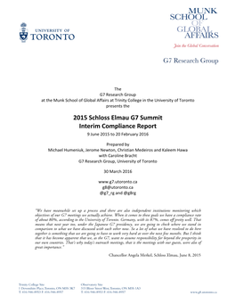 2015 Schloss Elmau G7 Summit Interim Compliance Report 9 June 2015 to 20 February 2016