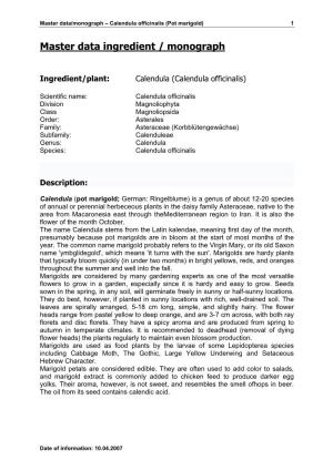 Calendula Officinalis (Pot Marigold) 1