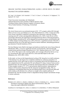 Organic Matter Characterisation Along a River Delta to Shelf Transect in Eastern Siberia