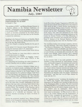 Namibia Newsletter July, 1987