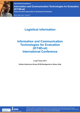 Logistical Information Information and Communication Technologies for Evaluation (Ict4eval) International Conference