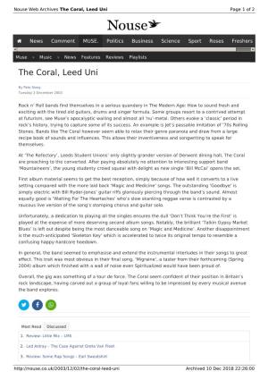 The Coral, Leed Uni | Nouse