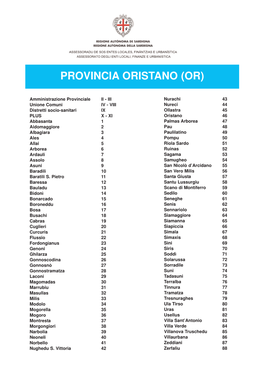 Provincia Oristano 2013