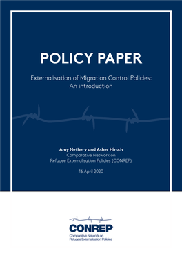 Externalisation of Migration Control Policies: an Introduction