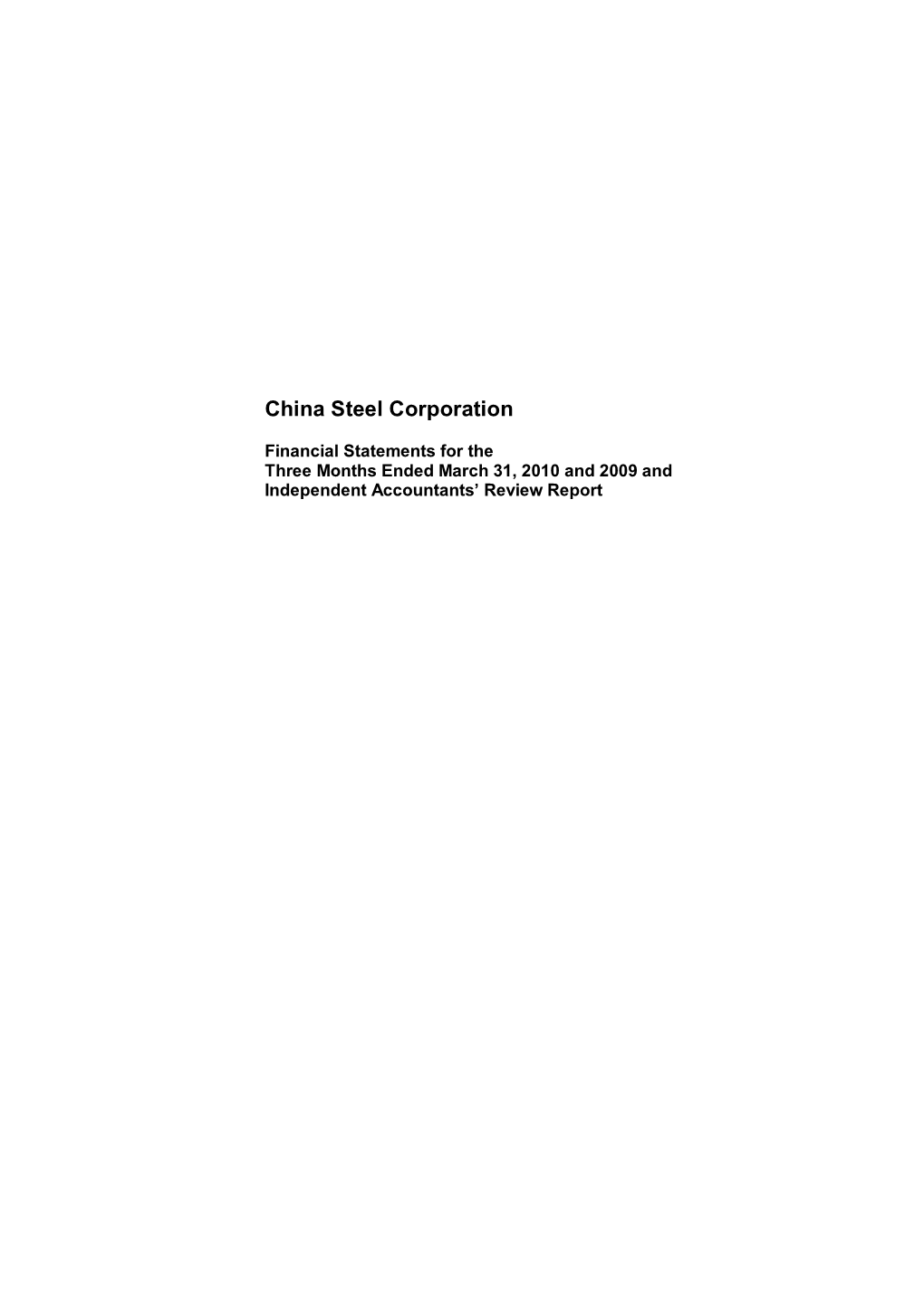 Financial Statements for the Three Months Ended March 31, 2010 and 2009 and Independent Accountants’ Review Report INDEPENDENT ACCOUNTANTS’ REVIEW REPORT