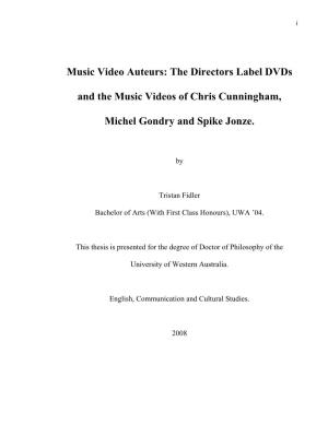 Music Video Auteurs: the Directors Label Dvds