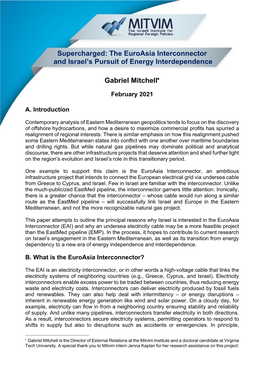 The Euroasia Interconnector and Israel's Pursuit of Energy