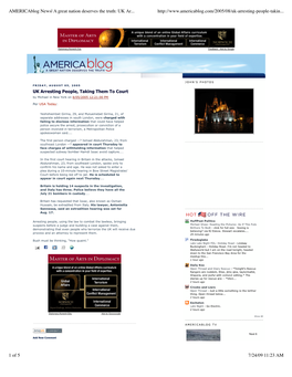 Americablog News| a Great Nation Deserves the Truth: UK Ar