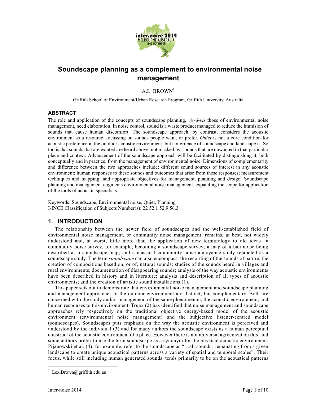 Soundscape Planning As a Complement to Environmental Noise Management