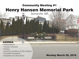 Henry Hansen Memorial Park Somerville, MA