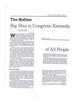 Of All People Big Man in Congress: Kennedy
