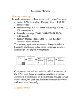 Secondary Memory