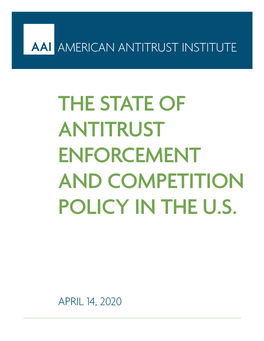 Antitrust Enforcement and Competition Policy in the U.S