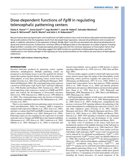 Dose-Dependent Functions of Fgf8 in Regulating Telencephalic Patterning