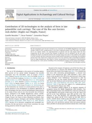 Contribution of 3D Technologies to the Analysis of Form in Late Palaeolithic