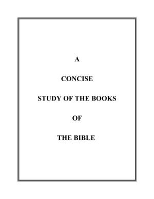 A Concise Study of the Books of the Bible