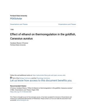 Effect of Ethanol on Thermoregulation in the Goldfish, Carassius Auratus