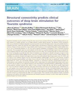 Structural Connectivity Predicts Clinical Outcomes of Deep Brain Stimulation
