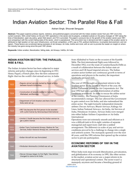 Indian Aviation Sector: the Parallel Rise & Fall