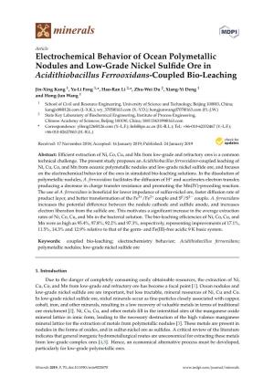 Electrochemical Behavior of Ocean Polymetallic Nodules and Low-Grade Nickel Sulﬁde Ore in Acidithiobacillus Ferrooxidans-Coupled Bio-Leaching