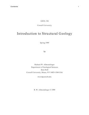 Introduction to Structural Geology