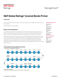 S&P Global Ratings' Covered Bonds Primer