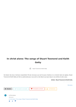 In Christ Alone: the Songs of Stuart Townend and Keith Getty