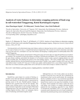 Analysis of Water Balance to Determine Cropping Patterns of Food Crop in Sub-Watershed Tenggarong, Kutai Kartanegara Regency