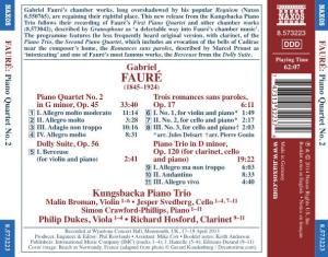 Fauré’S Chamber Works, Long Overshadowed by His Popular Requiem (Naxos 8.550765), Are Regaining Their Rightful Place