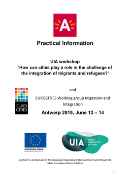 UIA Workshop on Migrants and Refugees Practical Information