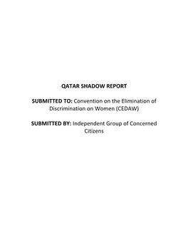 Qatar Shadow Report Submitted To