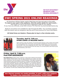 Dwc Spring 2021 Online Readings