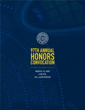 97Th Annual Honors Convocation