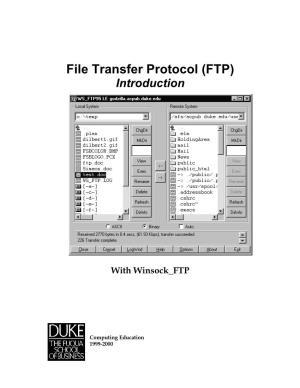 File Transfer Protocol (FTP) Introduction