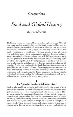 Food in Global History Is Unlikely to Resolve This Issue of Peri- Odization