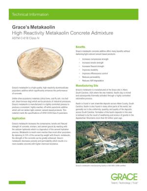 Metakaolin Technical Information Sheet