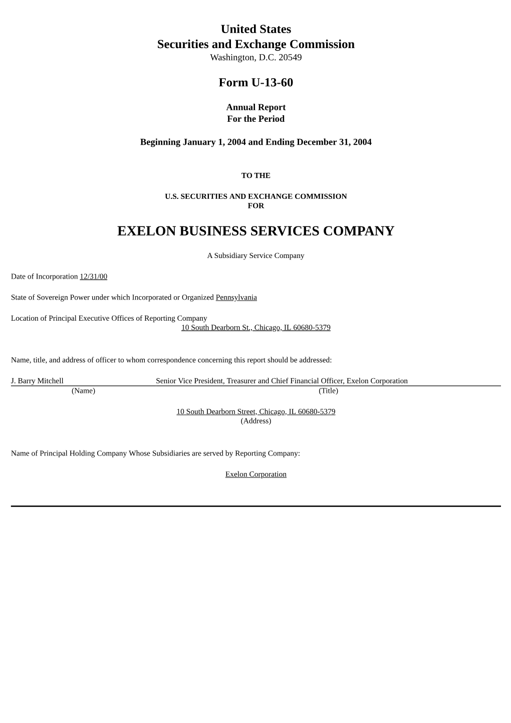 Exelon Business Services Company