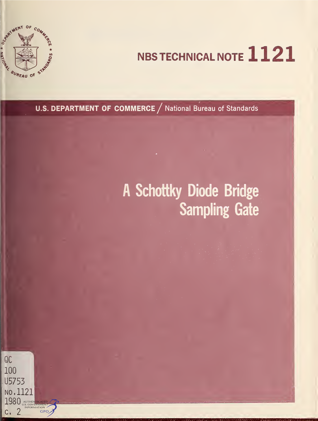 A Schottky Diode Bridge Sampling Gate — O.C(Oo