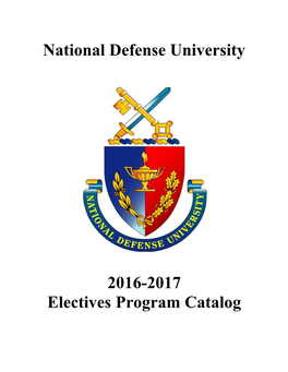 National Defense University 2016-2017 Electives Program