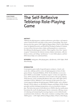 The Self-Reflexive Tebletop Role-Playing Game