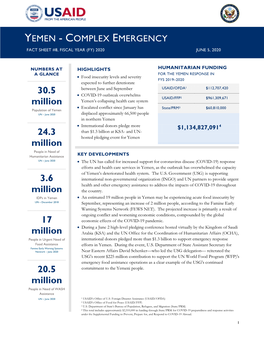 Yemen Complex Emergency Fact Sheet 8 06-05-2020