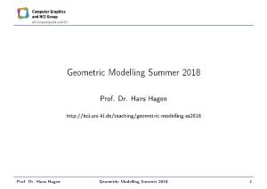 Geometric Modelling Summer 2018