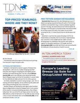 Top-Priced Yearlings: Where Are They Now? Cont