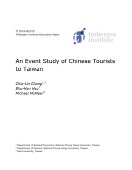 An Event Study of Chinese Tourists to Taiwan