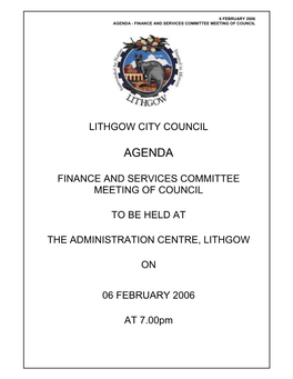 Agenda - Finance and Services Committee Meeting of Council