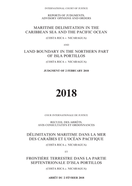 Maritime Delimitation in the Caribbean Sea and the Pacific Ocean